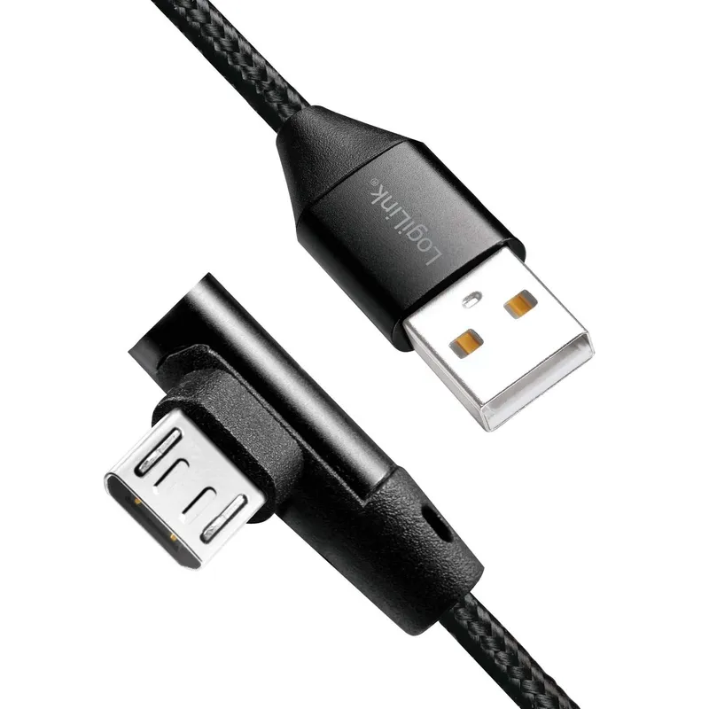 Bild 2 för LogiLink Vinklad MicroUSB-kabel USB 2.0 1m
