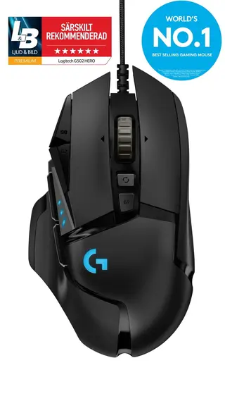Produktfoto för Logitech® | Gaming Mouse G502 Hero - 11 knappar - Kabel - USB - Sortera