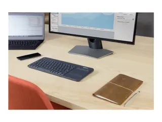 Produktfoto för Logitech K400 Plus Ergonomic Wireless Touch - Tangentbord - Amerikansk Engelska - Svart