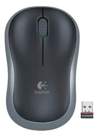Produktfoto för Logitech M185 - Mus - optisk - trådlös - 2.4 GHz - trådlös USB-mottagare - grå