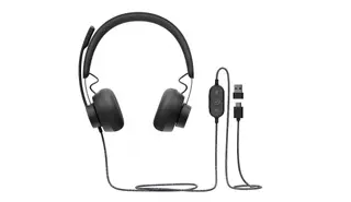 Produktfoto för Logitech Zone Wired - Headset - på örat - kabelansluten - USB-C - grafit