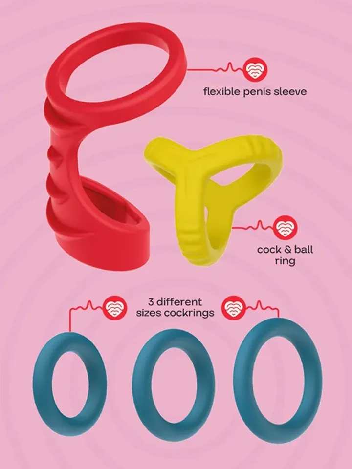 Bild 2 för Long Play Love Cock Ring Set
