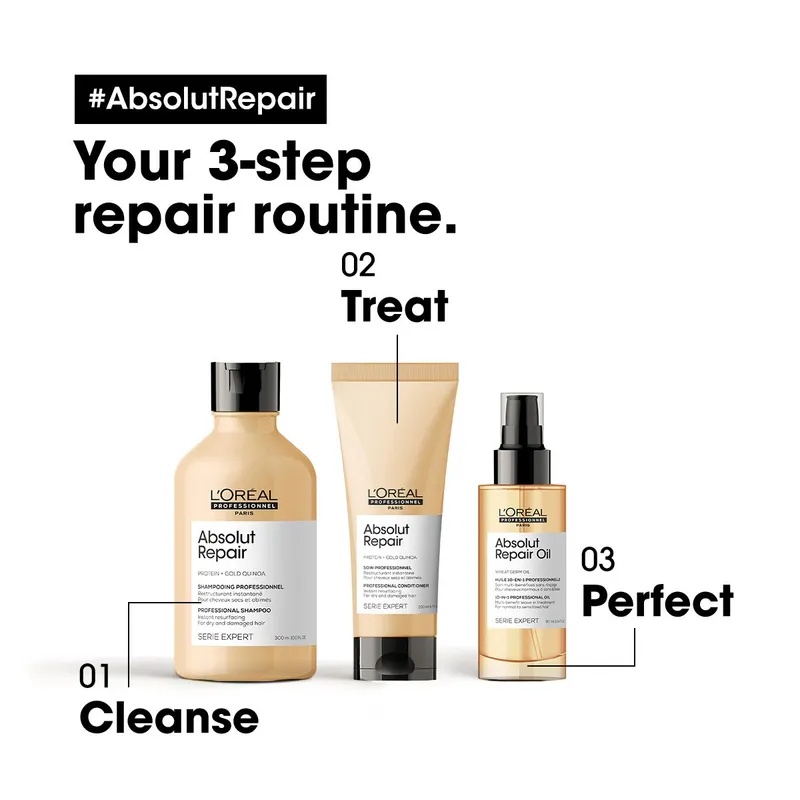 Bild 2 för Loreal Absolut Repair  Protein + Gold Quinoa Conditioner 200 ml