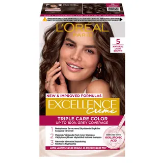 Produktfoto för Loreal Paris Excellence Crème Triple Care Color 5 Natural Light Brown
