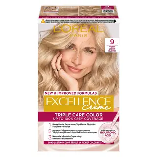 Produktfoto för Loreal Paris Excellence Crème Triple Care Color 9 Very Light Blonde