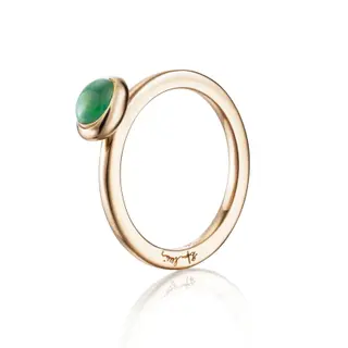 Produktfoto för Love Bead - Green Agate Ring Guld 15.00 mm