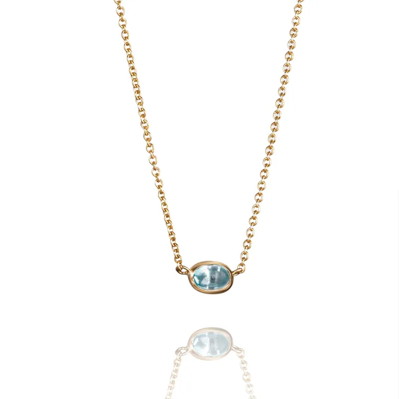 Alternativ bild 0 för Love Bead Halsband Gold - Topaz 42-45 cm Guld