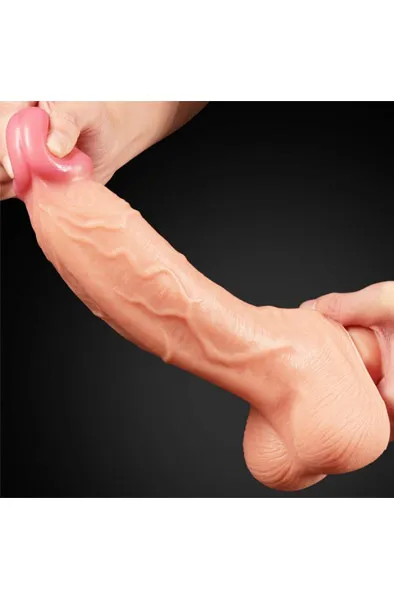 Bild 2 för LoveToy: Dual-Layered Silicone Cock, 25 cm