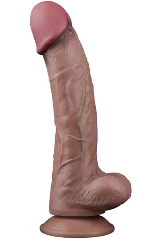 Produktfoto för LoveToy: Dual-Layered Silicone Cock, 26.5 cm, mörk