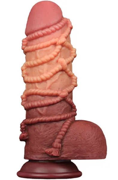 Bild 1 för LoveToy: Dual-layered Silicone Cock with Rope, 24.5 cm