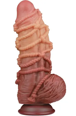 Produktfoto för LoveToy: Dual-layered Silicone Cock with Rope, 24 cm