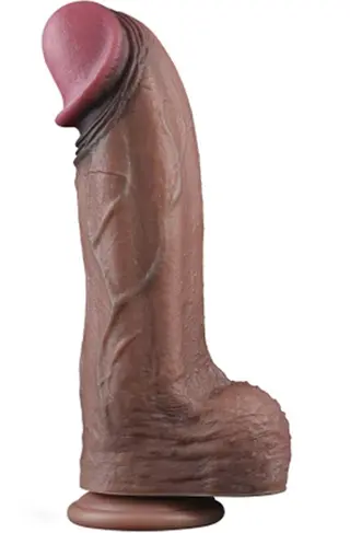 Produktfoto för LoveToy: Dual-Layered Silicone XXL Cock, 33 cm, mörk