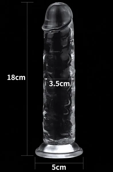 Bild 2 för LoveToy: Flawless Clear Dildo, 18 cm
