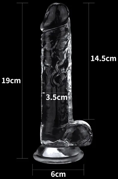 Bild 2 för LoveToy: Flawless Clear Dildo, 19 cm