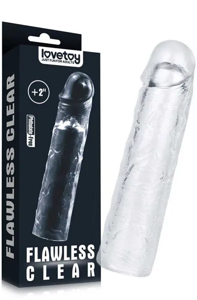 Bild 2 för LoveToy: Flawless Clear, Penis Sleeve + 5 cm