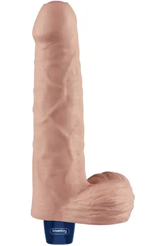 Produktfoto för LoveToy: Real Softee, Silicone Vibrating Dildo, 22.5 cm