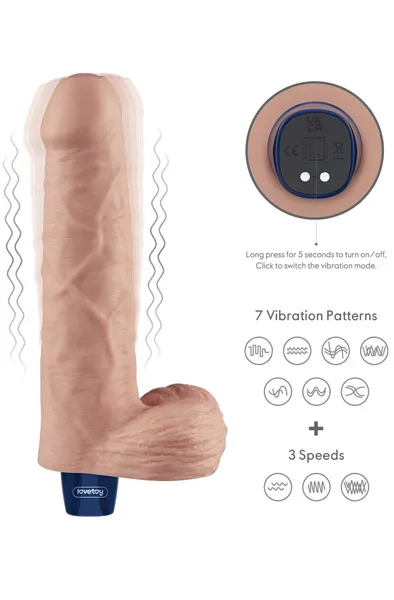 Bild 2 för LoveToy: Real Softee, Silicone Vibrating Dildo, 22.5 cm