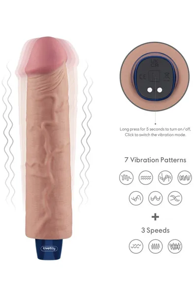 Bild 2 för LoveToy: Real Softee, Silicone Vibrating Dildo, 24 cm