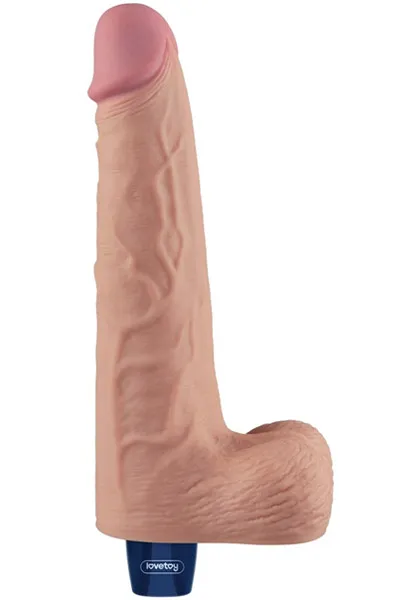 Bild 1 för LoveToy: Real Softee, Silicone Vibrating Dildo, 25.5 cm