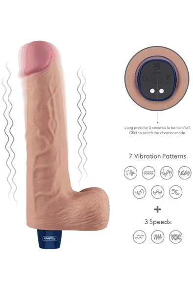 Bild 2 för LoveToy: Real Softee, Silicone Vibrating Dildo, 25.5 cm