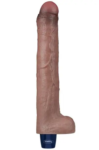 Produktfoto för LoveToy: Real Softee, Silicone Vibrating Dildo, 26,5 cm