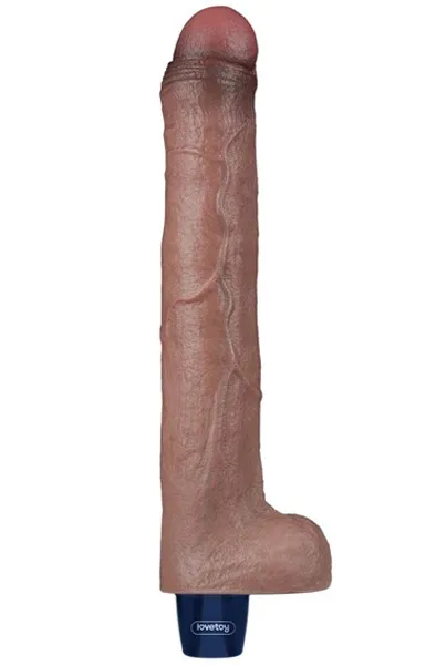 Bild 1 för LoveToy: Real Softee, Silicone Vibrating Dildo, 26,5 cm