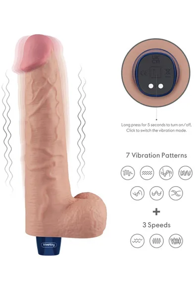 Bild 2 för LoveToy: Real Softee, Silicone Vibrating Dildo, 27 cm