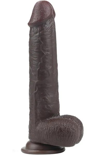 Bild 1 för LoveToy: Sliding-Skin Dildo, 23 cm, mörk