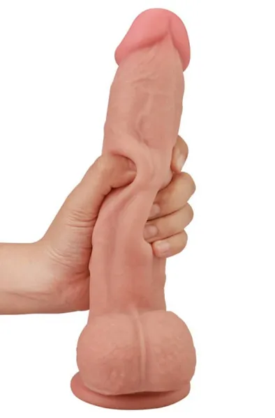 Bild 2 för LoveToy: Sliding-Skin Dildo, 24.5 cm, ljus