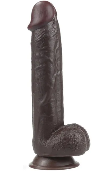 Bild 1 för LoveToy: Sliding-Skin Dildo, 24 cm, mörk