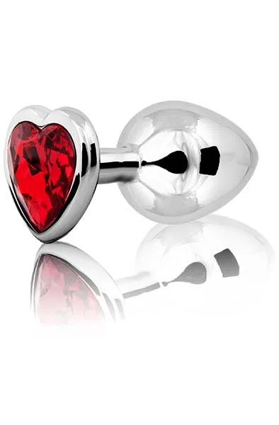 Bild 1 för Loving Heart Medium Plug - Silver/Red