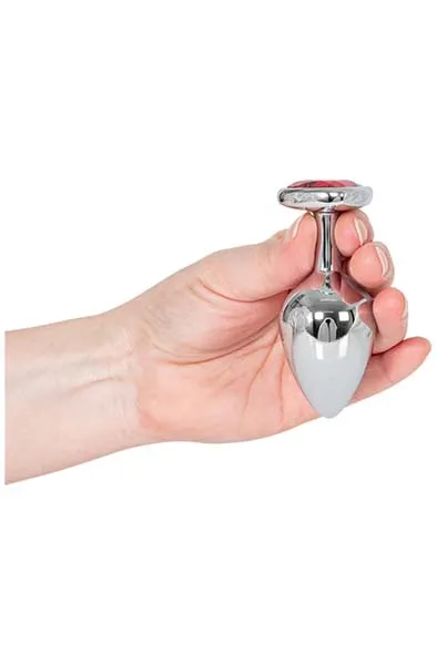 Bild 2 för Loving Heart Medium Plug - Silver/Red