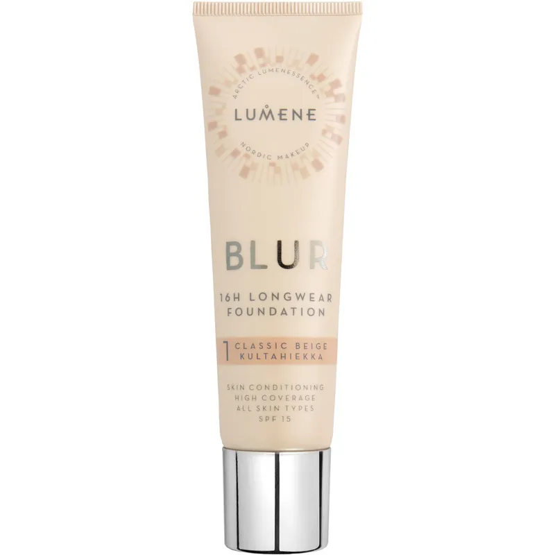 Bild 1 för Lumene Blur 16h Longwear Foundation 1 Classic Beige SPF15 30ml