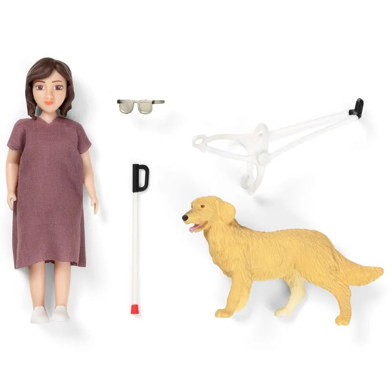 Bild 2 för Lundby Docka med blindkäpp och hund