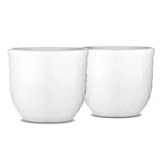 Produktfoto för Lyngby Porcelæn Porcelæn Rhombe Äggkopp H4,5 vit porslin 2 st.