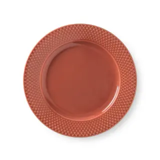 Produktfoto för Lyngby Porcelæn Rhombe lunchtallrik 23 cm Terracotta