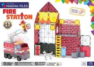Produktfoto för Magna-Tiles Brandstation med ljus och ljud, 50 delar