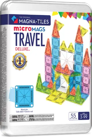 Produktfoto för Magna-Tiles MAGNA-TILES® microMAGS Deluxe resekit i ask, 55 delar