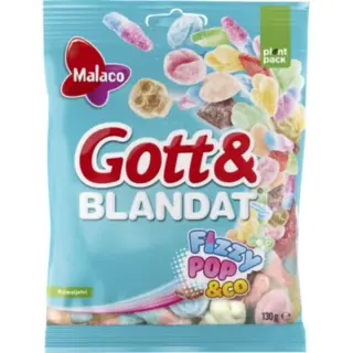 Produktfoto för Malaco Gott&Blandat FizzyPop 130g
