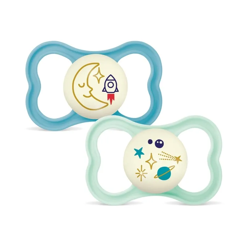 Bild 1 för MAM Air Night Silicone 16-36 mån Blue 2-pack