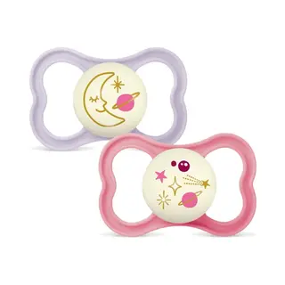 Produktfoto för MAM Air Night Silicone 16-36 mån Pink 2-pack