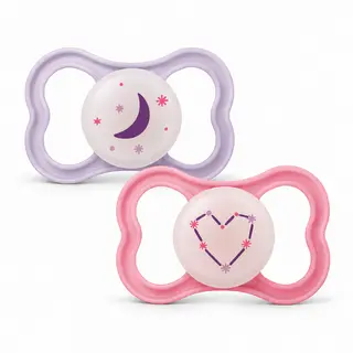 Produktfoto för MAM Air Night Silicone 6-16 mån Pink 2-pack