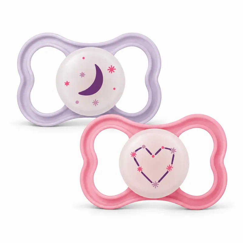Bild 1 för MAM Air Night Silicone 6-16 mån Pink 2-pack