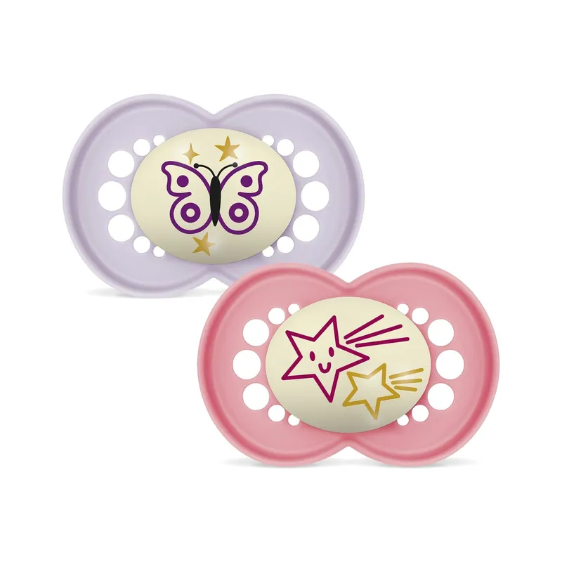 Bild 2 för MAM Original Night Silicone 6-16 mån Pink 2-pack