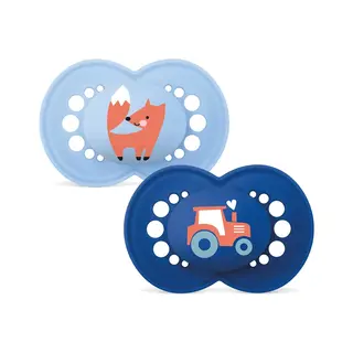 Produktfoto för MAM Original Silicone 6-16 mån Blue 2-pack