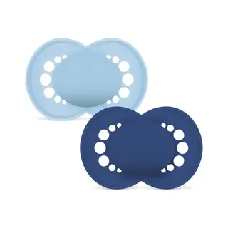 Produktfoto för MAM Original Silicone 6-16 mån Blue Unprinted 2-pack