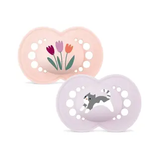 Produktfoto för MAM Original Silicone 6-16 mån Pink 2-pack