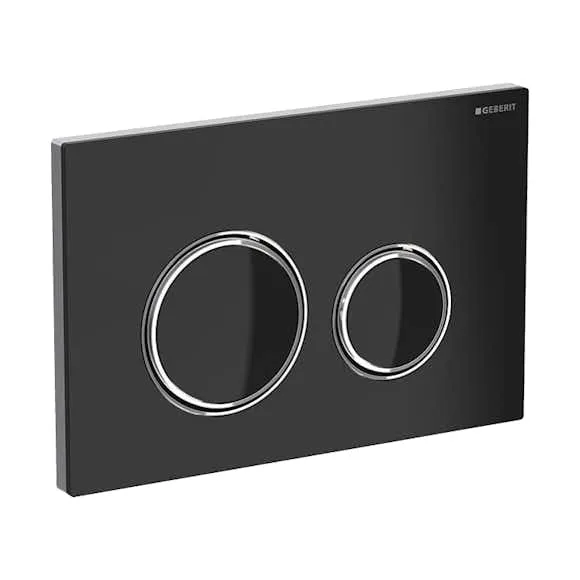 Alternativ bild 0 för Manöverplatta Sigma21 svart - t/double flush förkromad