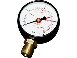 Produktfoto för Manometer 1/2XØ80 0-6 bar/0-60 MVS, nedadrettet studs