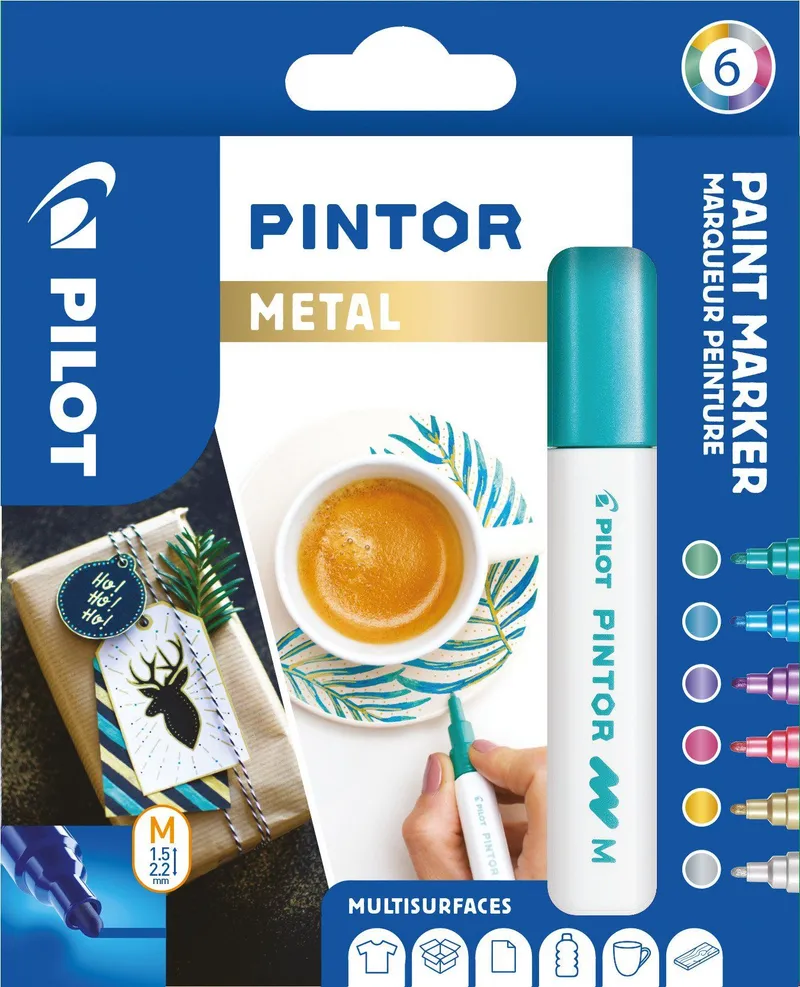 Alternativ bild 0 för Marker Pilot Pintor Metal Mix Medium 1,4 mm med 6 stk. ass. farver